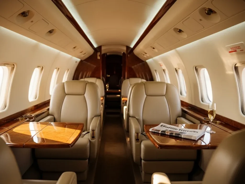 empty leg flights private jet interior champagne