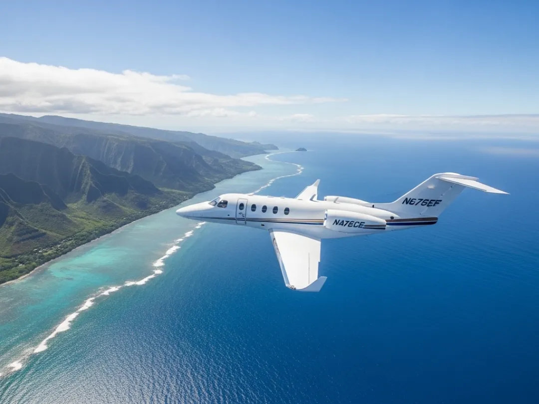 inter island flights cessna over hawaii coastline